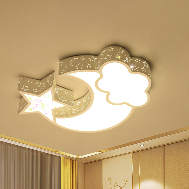 Nordic Led Flush Ceiling Light With Acrylic Starry Sky Design - Ideal For Childs Bedroom