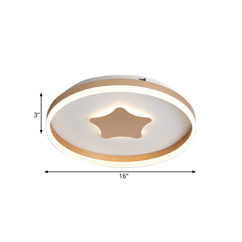 Minimalist Led Acrylic Star Flushmount Lighting In White Bedroom Flush Lamp - 16/19.5 Diameter