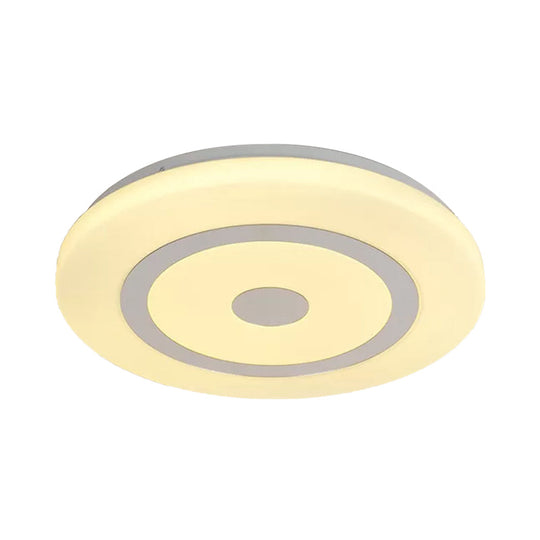 15/19 Contemporary Acrylic Led Round Flush Mount Fixture For Bedroom Lighting In Black And White