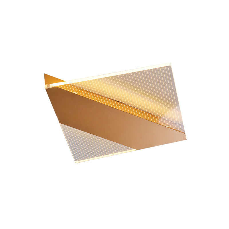 Modern Geometric Led Ceiling Lamp - Black/White/Gold Flush Mount For Bedroom White/Warm Light