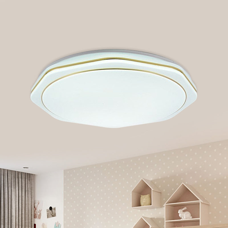 Modern White Led Acrylic Ceiling Lamp - 16/19.5 Geometry Flushmount For Bedroom Lighting / 16