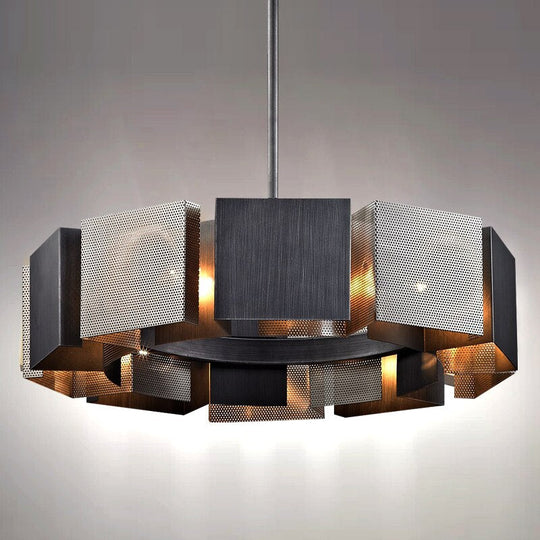 Emily’s Modern Luxury Round Black Metal Chandelier Chandeliers