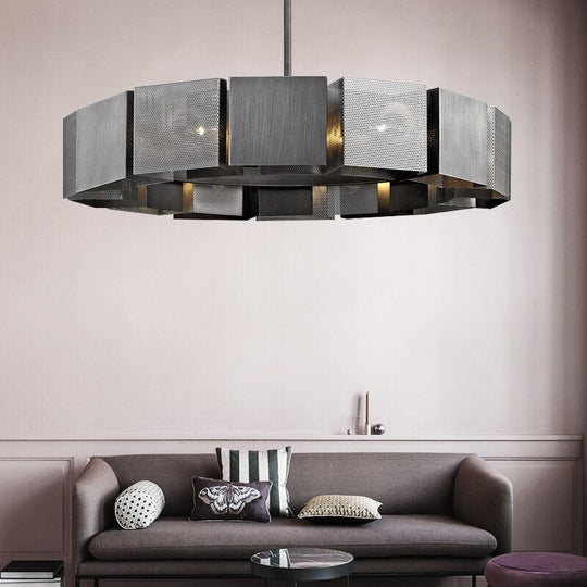 Emily’s Modern Luxury Round Black Metal Chandelier Chandeliers