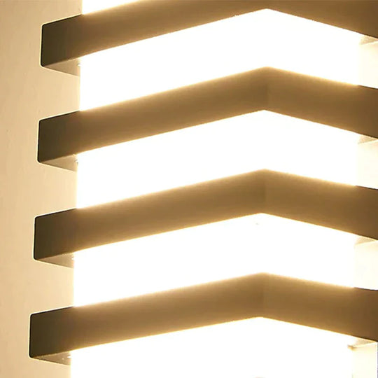 Led Outdoor Waterproof Wall Light Modern Style Aluminum Sconce Porch Garden Lightings Black 12W