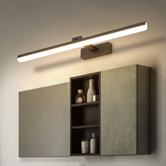 Linear LED Bathroom Vanity Sconce with Acrylic Diffuser - Simple Metal Design Black / 16’’ / White