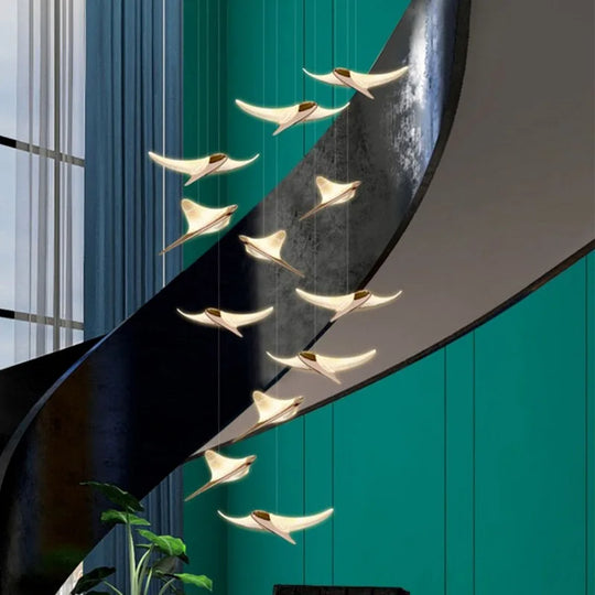 Solviera Branch Staircase Chandelier – Luxury LED Statement Light