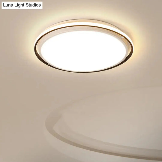 14/18/22’ Round Acrylic Flush Light - Minimalist White Led Ceiling Mount (Warm/White Light)