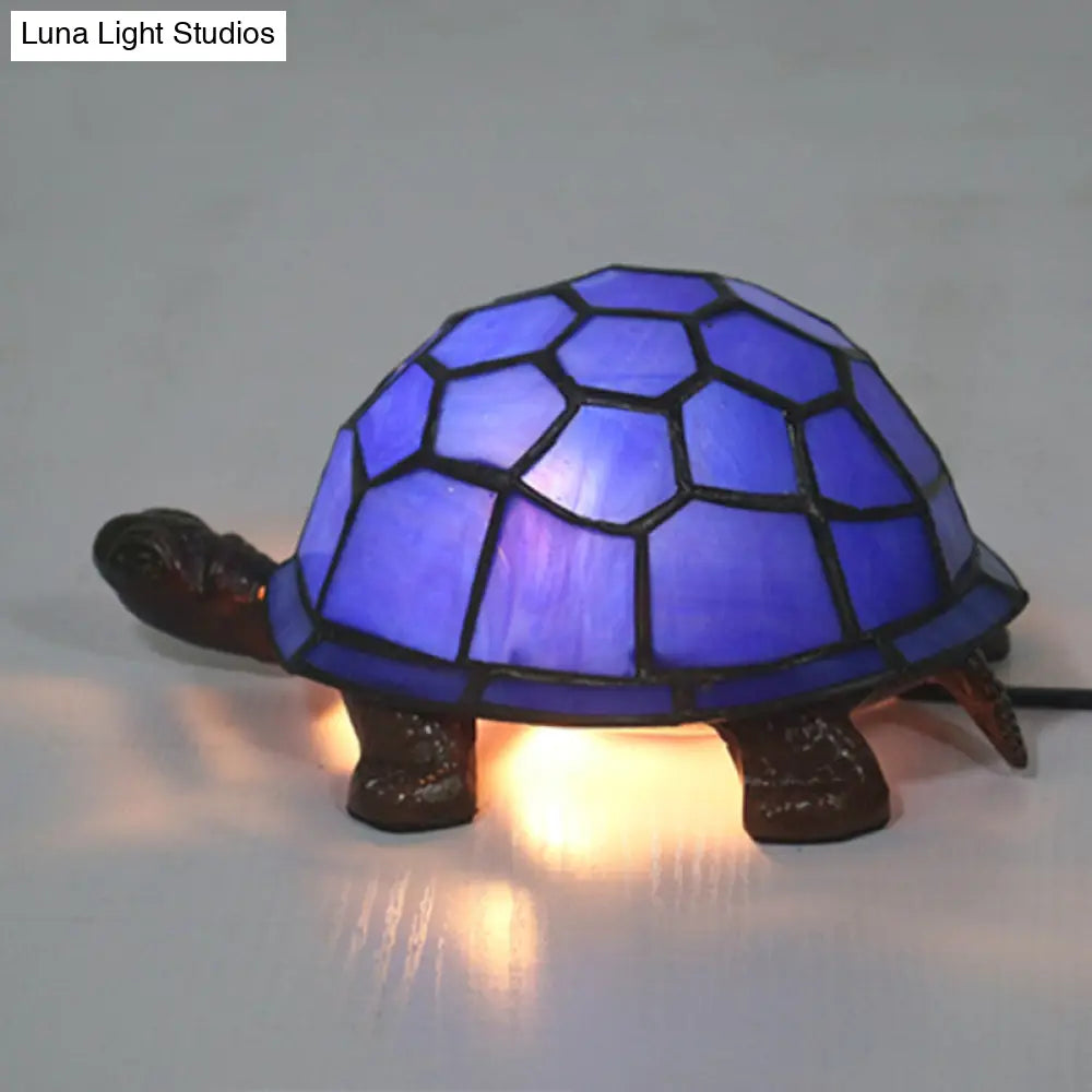 Adorable Turtle Table Lamp: Baroque Stained Glass Night Light For Kids Bedroom
