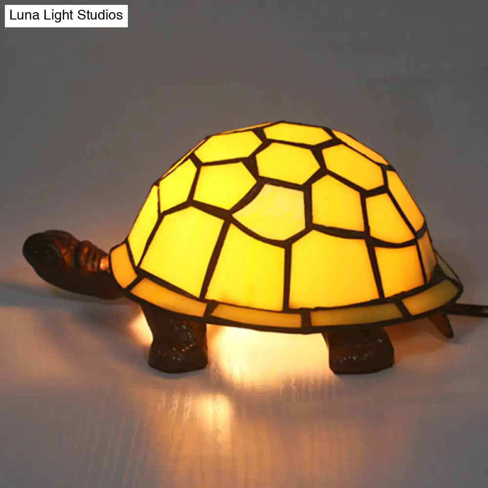 Adorable Turtle Table Lamp: Baroque Stained Glass Night Light For Kids Bedroom