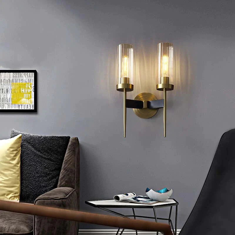 Amerikanischen Modernen Minimalistischen Licht Luxus Schlafzimmer Lampen Alle Kupfer Wand Lampen