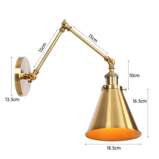 Antike verstellbare Wandlampe Wandleuchte Schwarz Kupfer