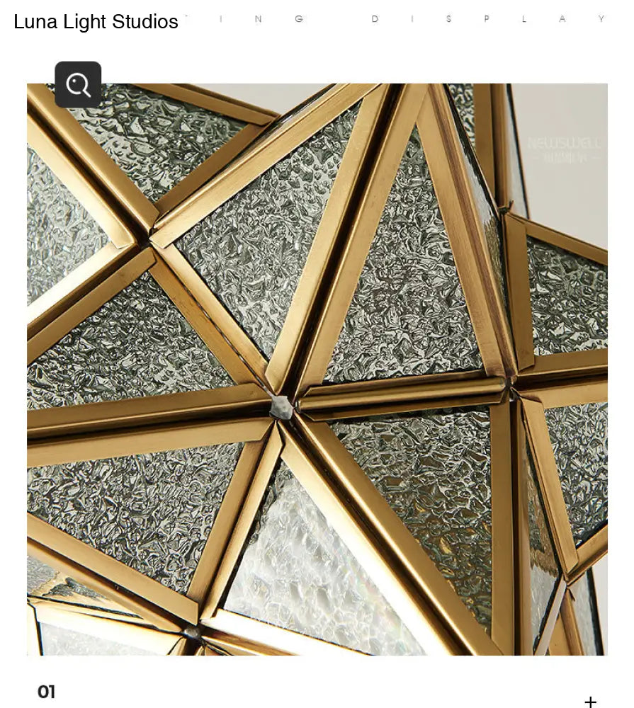 Antique Brass Star Shade Glass Pendant Lamp - Vintage Hanging Light For Hallway With Adjustable