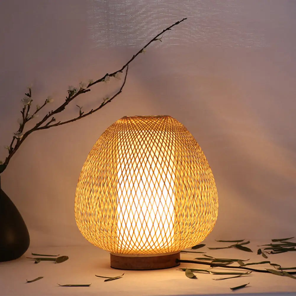 Asian Wood Desk Lamp With Handcrafted Bamboo Shade - Perfect Bedroom Task Light
Or
1 Head Small