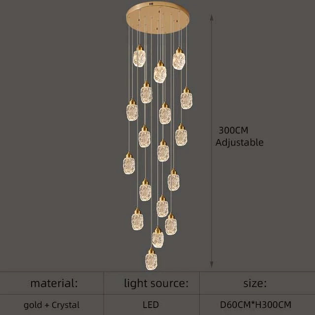 Astrea - Modern Led Crystal Chandelier 18 Lights / Cool Light