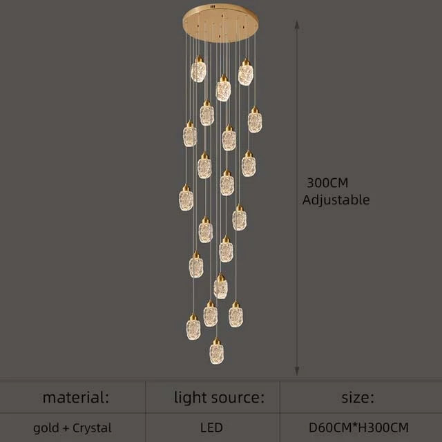 Astrea Modern LED Crystal Chandelier 20 lights / Cool Light