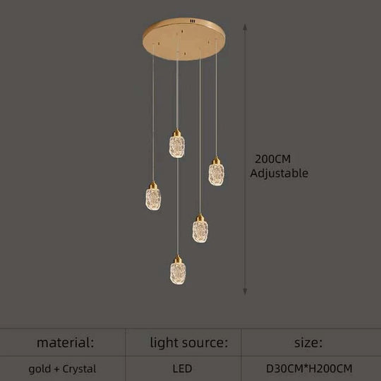 Astrea Modern LED Crystal Chandelier 5 lights / Cool Light