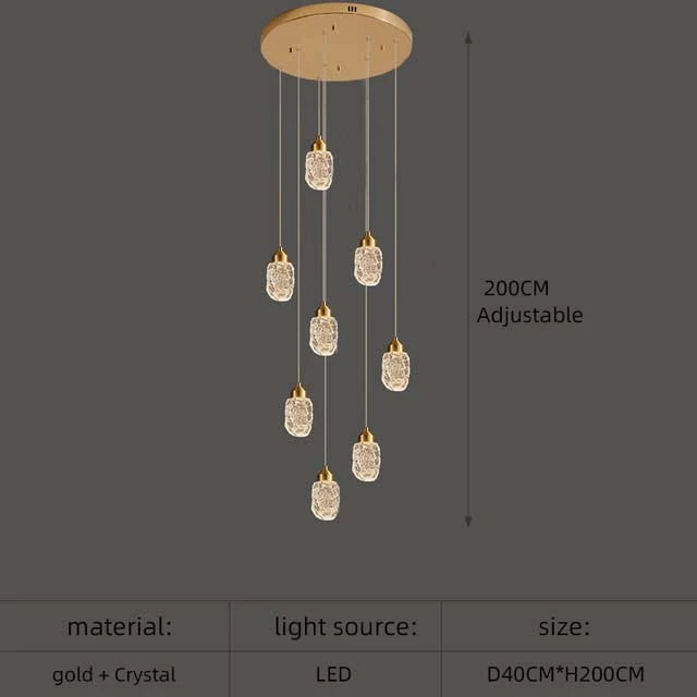 Astrea Modern LED Crystal Chandelier 8 lights / Cool Light