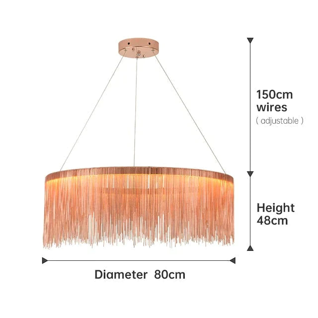Aurora - Rectangle Led Chandelier Rose Gold Dia80Cm / Three Color Change