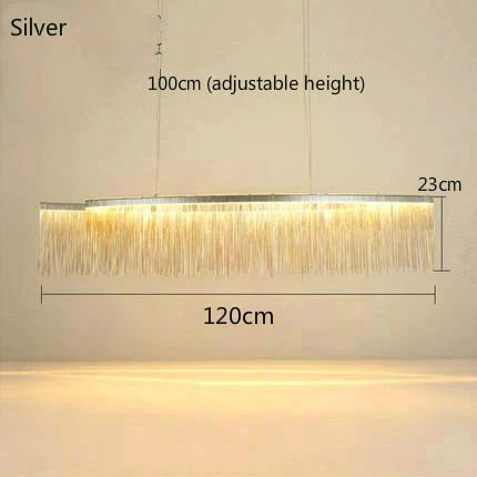 Aurora - Rectangle Led Chandelier Silver L120Cm / Three Color Change