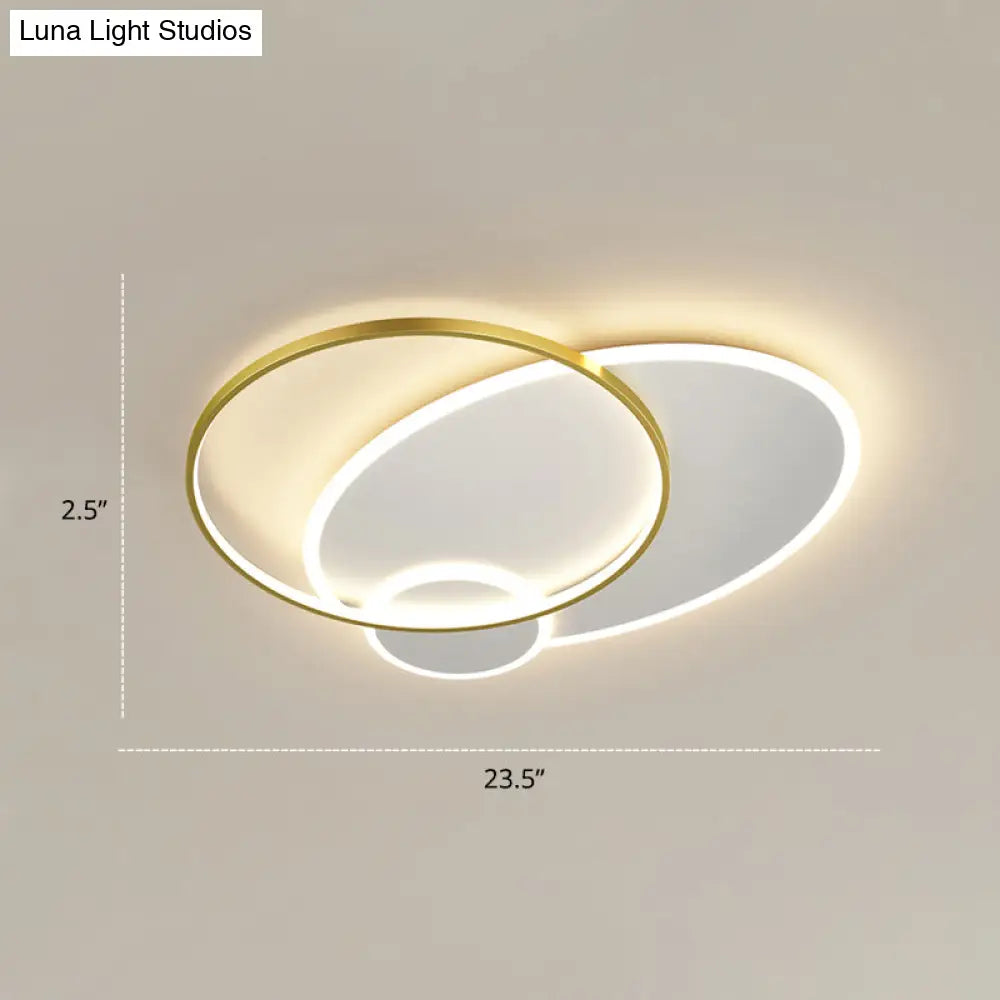 Bedroom Brilliance In A Stack: Minimalistic Led Metal Flush Mount Ceiling Ligh