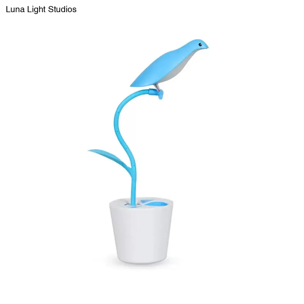 Bird Shaped Desk Light - Eye-Caring 1 Head Macaron Loft Reading For Kids Bedroom