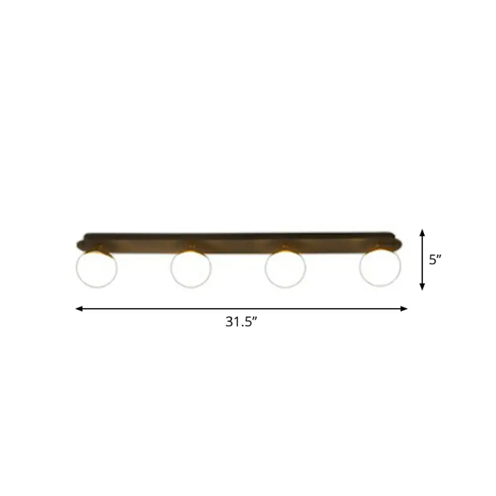 Black Glass Flushmount Ceiling Light Fixture With Sphere Design And 1 Bulb For Aisle 4 /