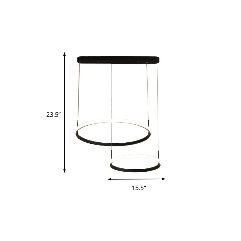 Bruno Minimalist Acrylic Circle Chandelier - White/Warm/Natural Light Options 2/3/5-Head Ceiling