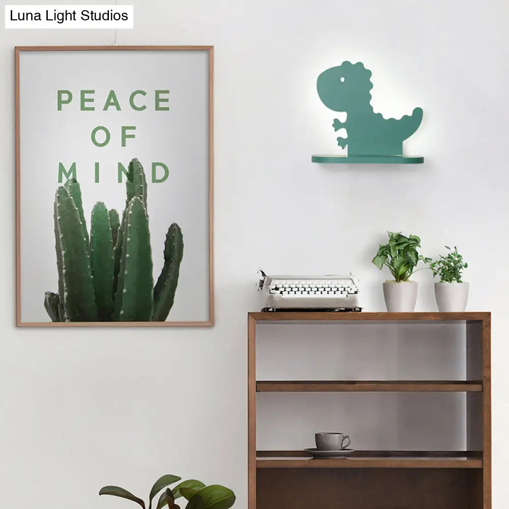 Cartoon Led Wall Sconce With Shelf For Kids Bedroom Decor