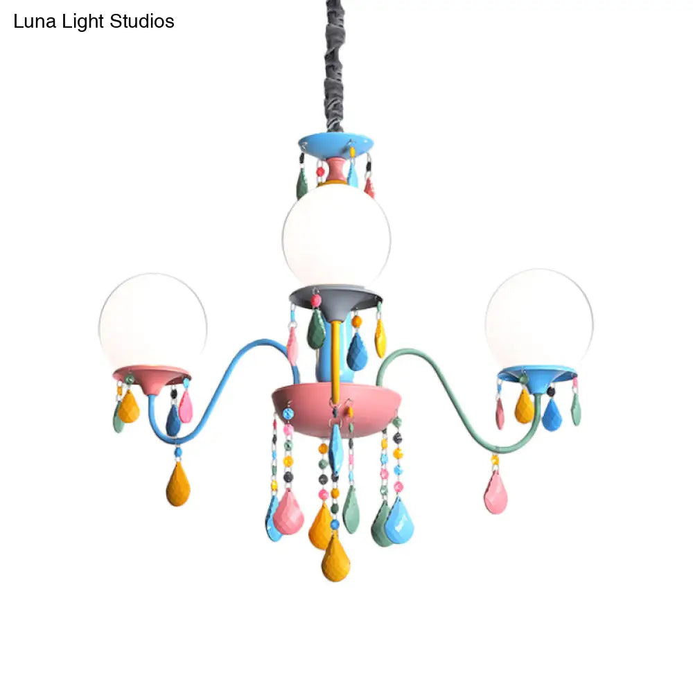 Colorful Curved Chandelier Lights: Pink And Yellow Metallic Pendant Lamp With Or Without Shade