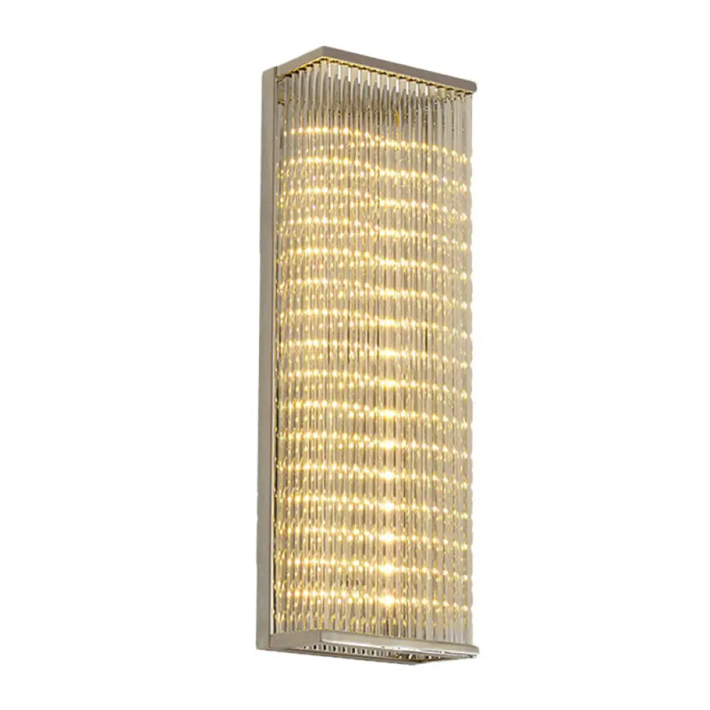 Contemporary Chrome Led Wall Sconce: Clear Glass Bar Mount Light