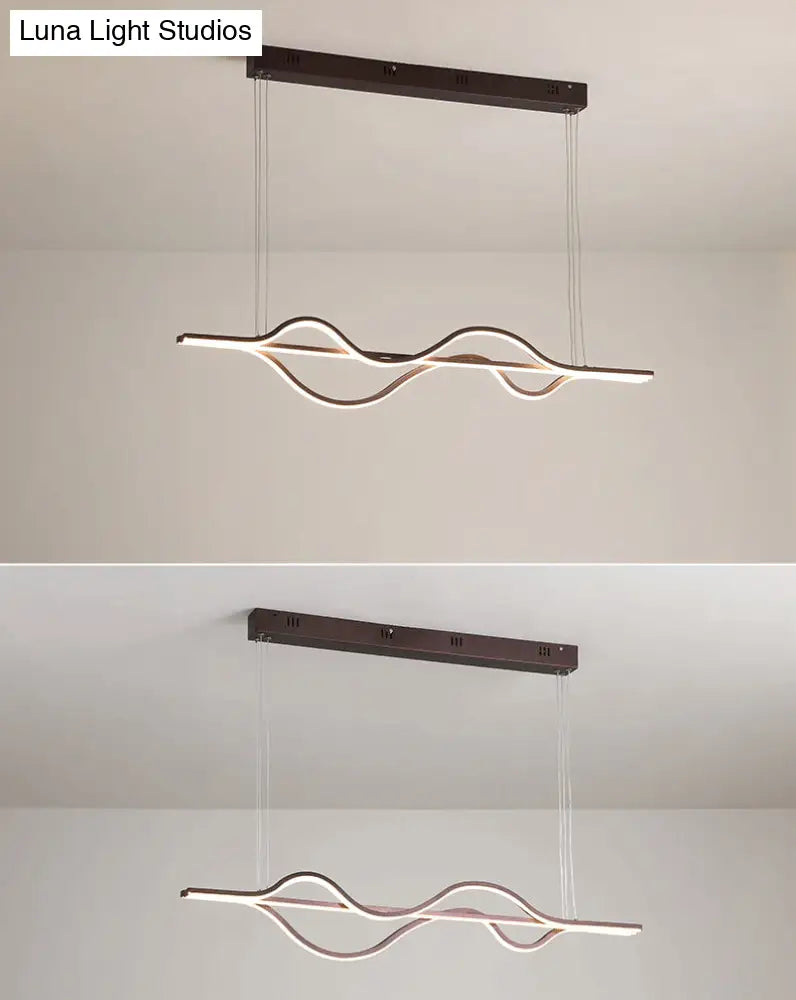 Contemporary Island Lighting: Brown Lines Led Acrylic Ceiling Fixture