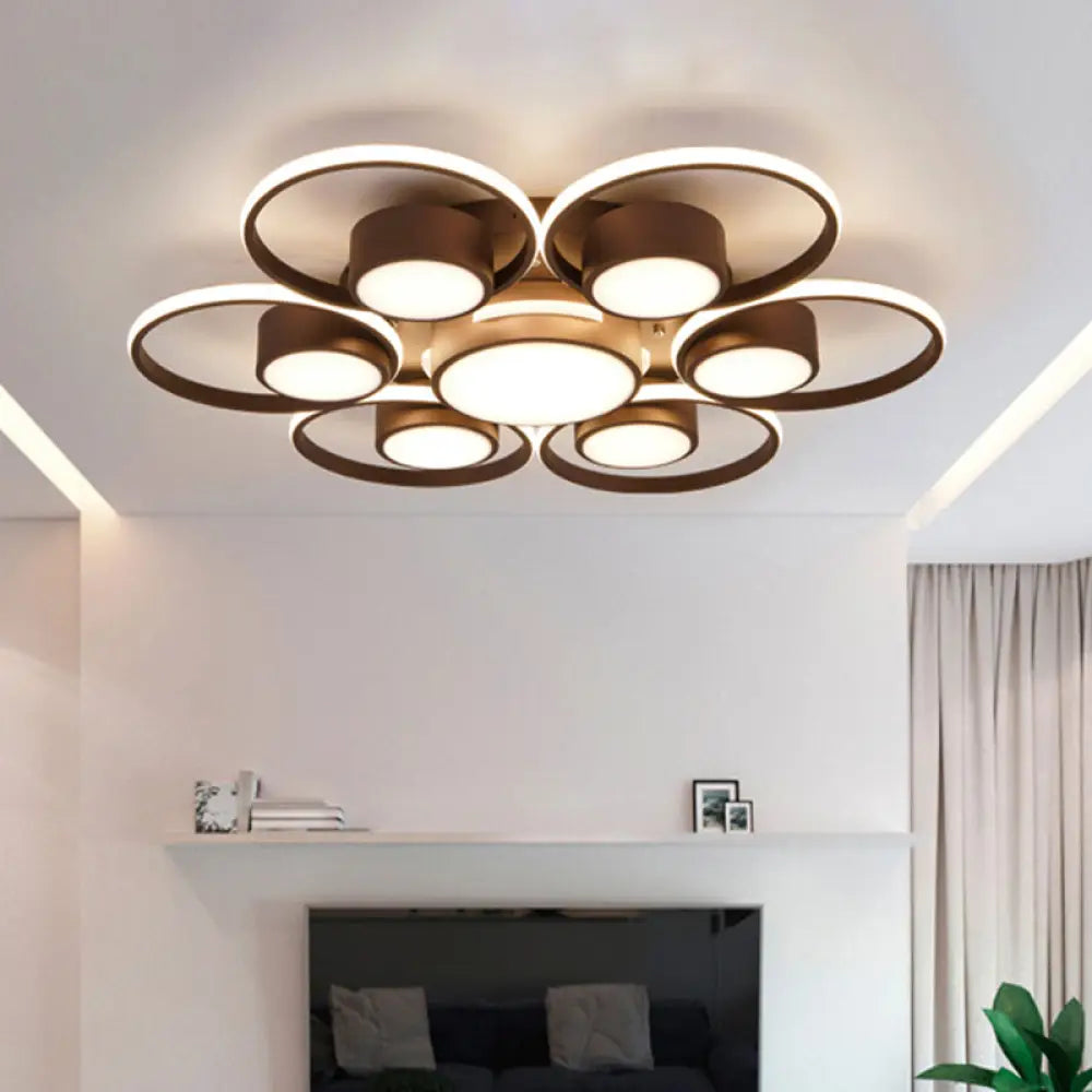 Contemporary Led Ceiling Light With Acrylic Shade Available In Warm/White - 2/4/6 Lights Flush