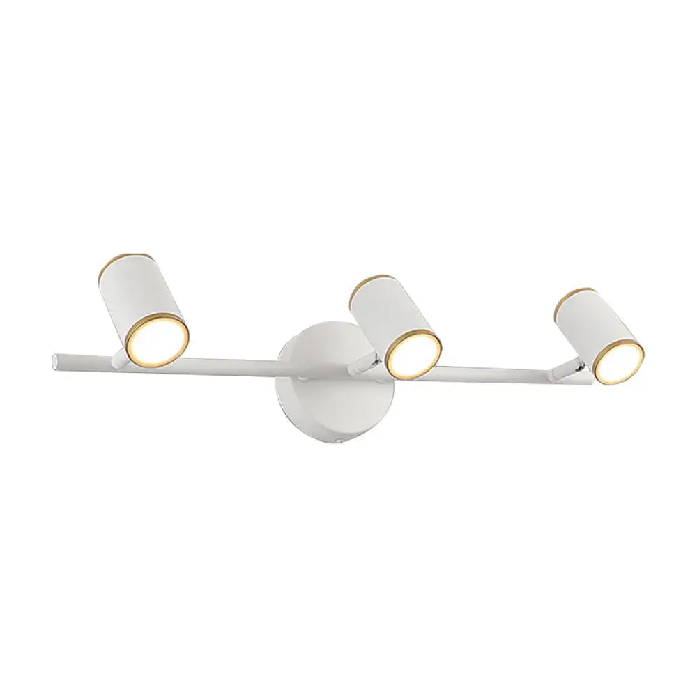 Contemporary Led Metal Wall Vanity Lamp - White/Warm Light