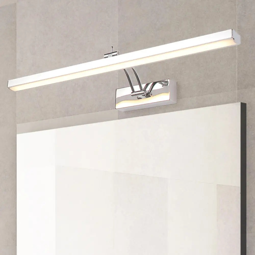 Contemporary Led Wall Mounted Vanity Light Fixture - Stainless Steel Stick Design White Lighting