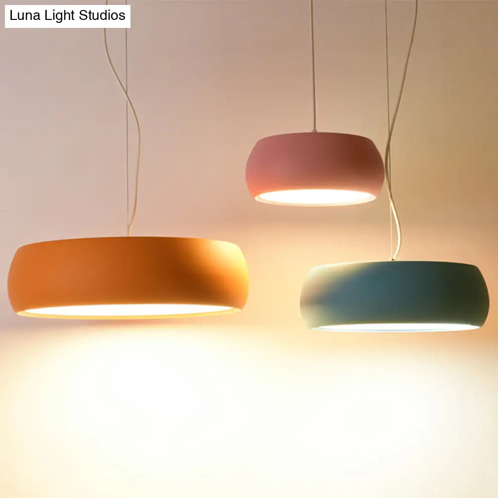 Contemporary Metal Drum Pendant Light For Dining Room Ceilings