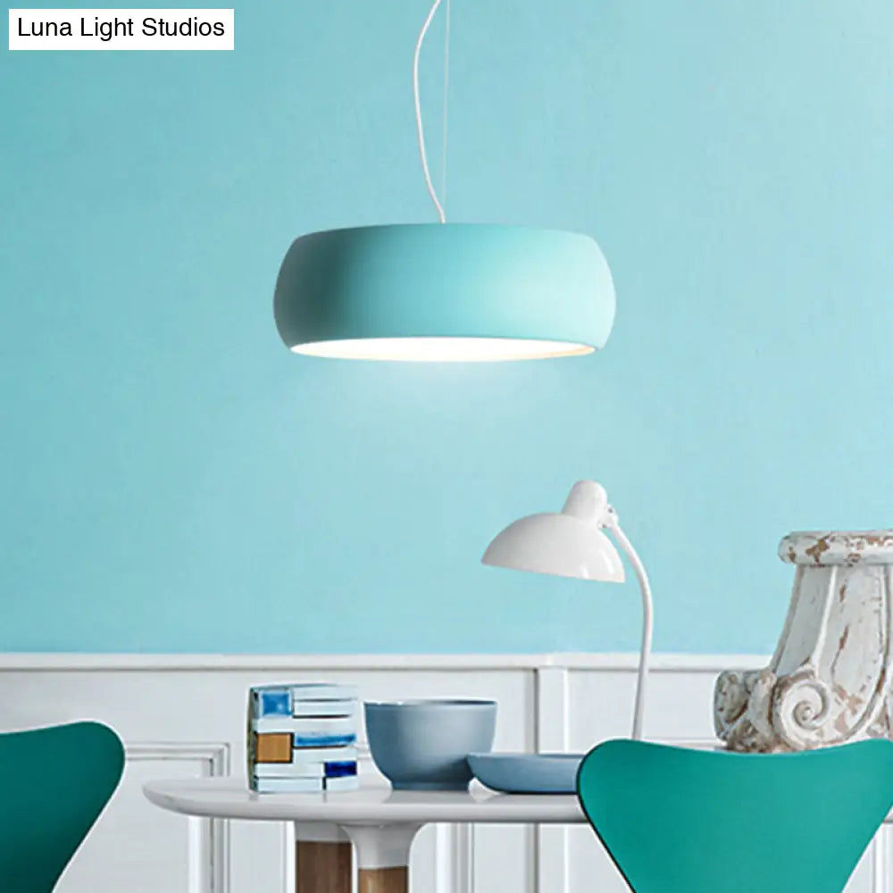 Contemporary Metal Drum Pendant Light For Dining Room Ceilings