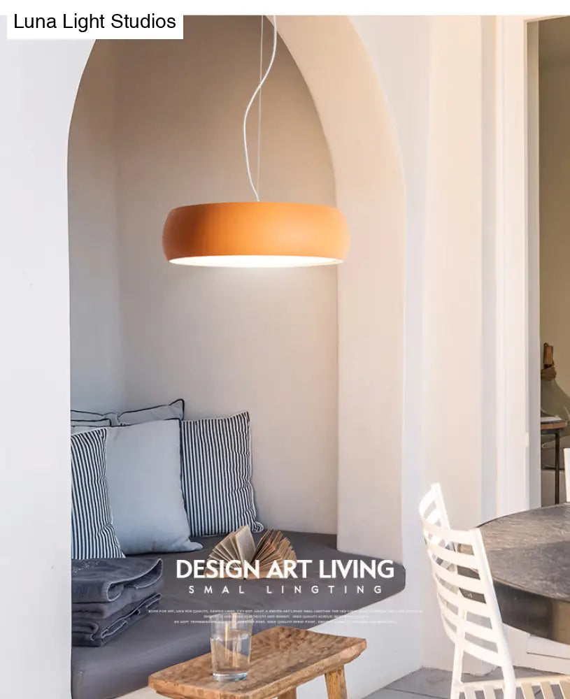 Contemporary Metal Drum Pendant Light For Dining Room Ceilings