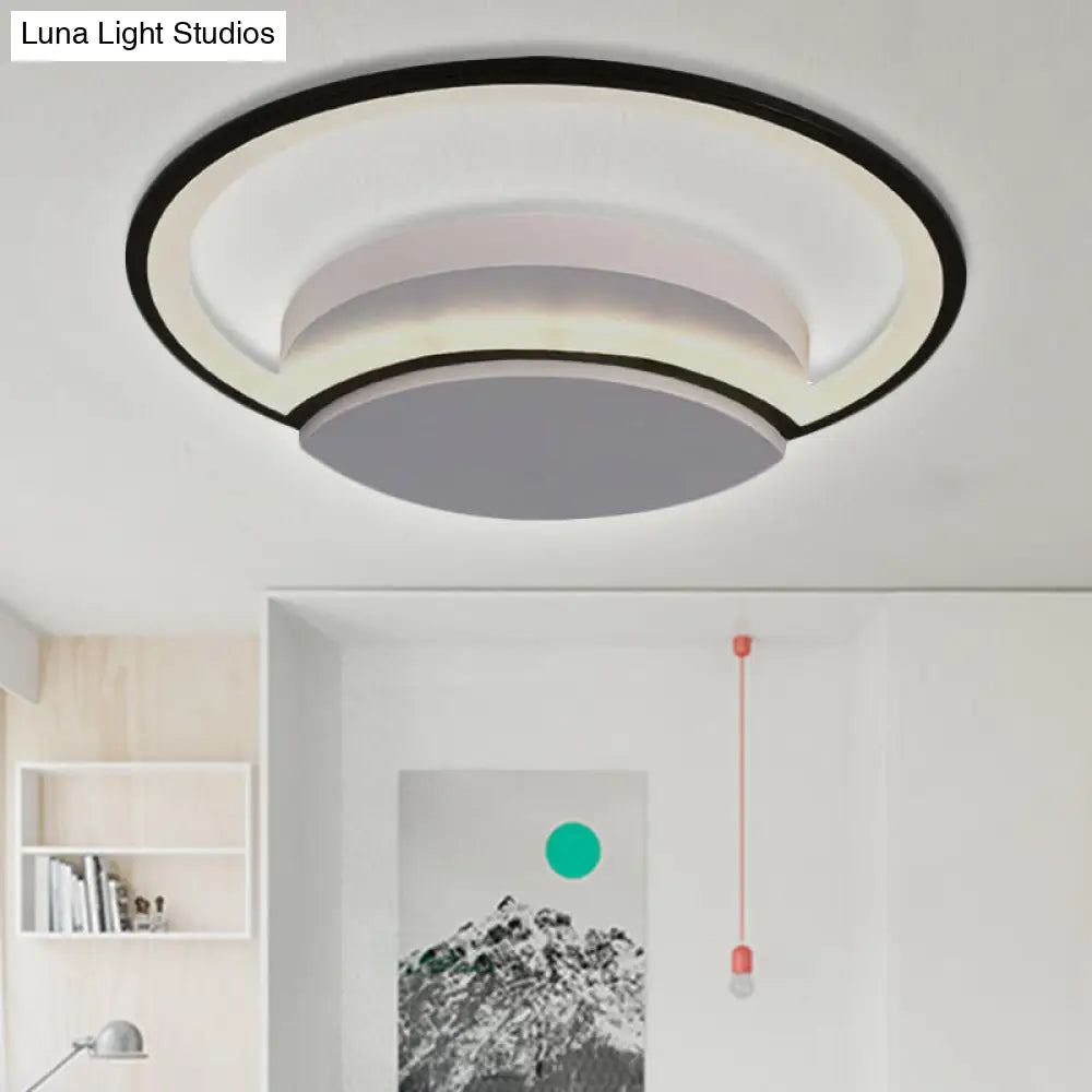 Contemporary Round Acrylic Flush Mount Ceiling Light For Living Room Décor
