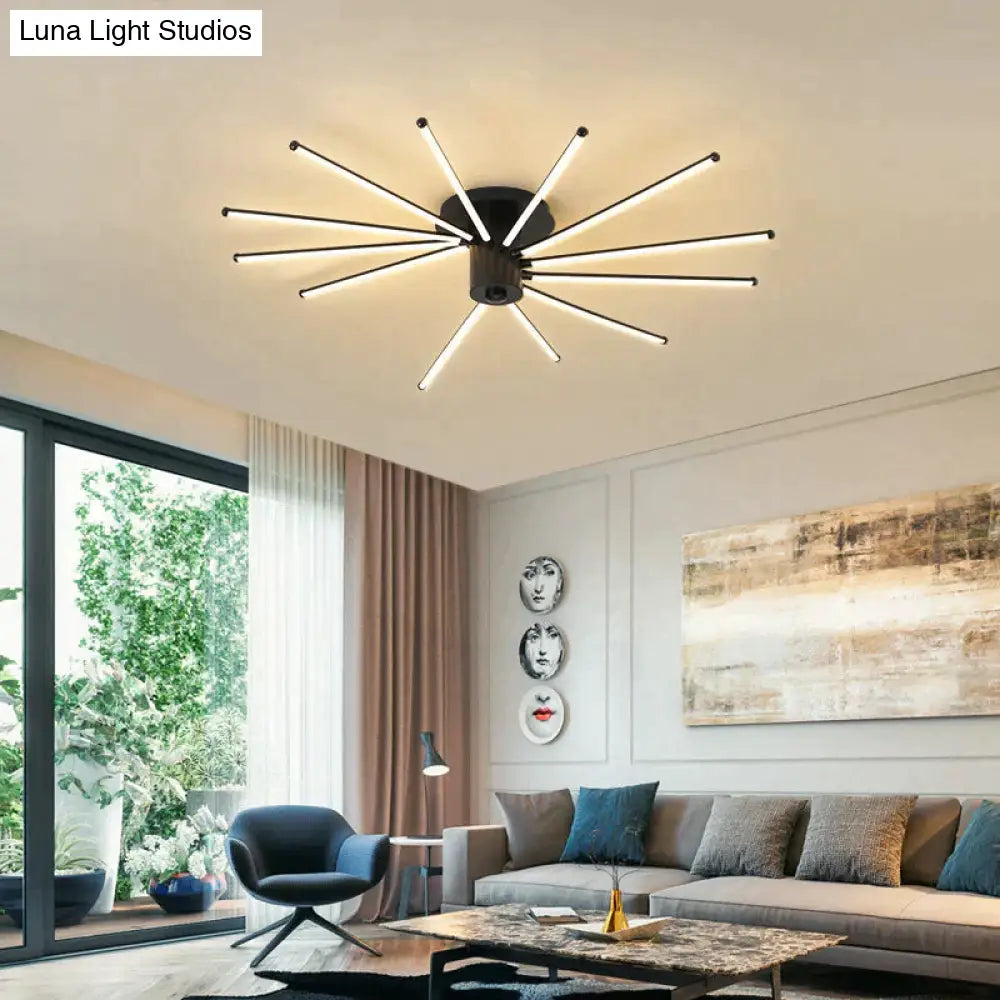 Contemporary Simple Creative Living Room Led Revolving Fireworks Ceiling
