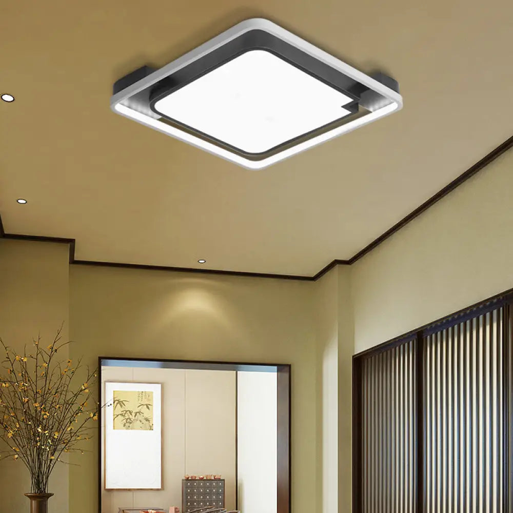 Contemporary Unique Bedroom Lighting Fixture - 16’/19.5’ 1 Head Round/Square Ceiling Light