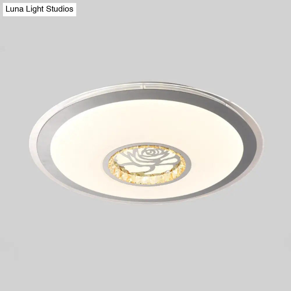Contemporary White Crystal Led Ceiling Light For Sleeping Room With Stunning Heart/Moon/Star Designs