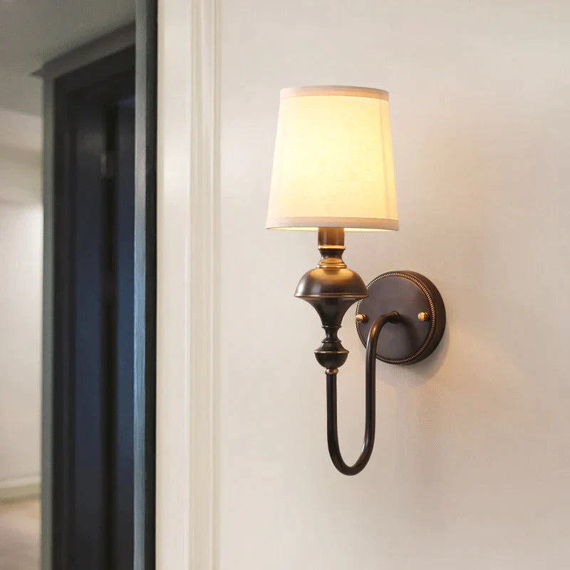 Copper Wall Lamp Simple European Living Room Background Bedroom Bedside Nordic Creative Staircase