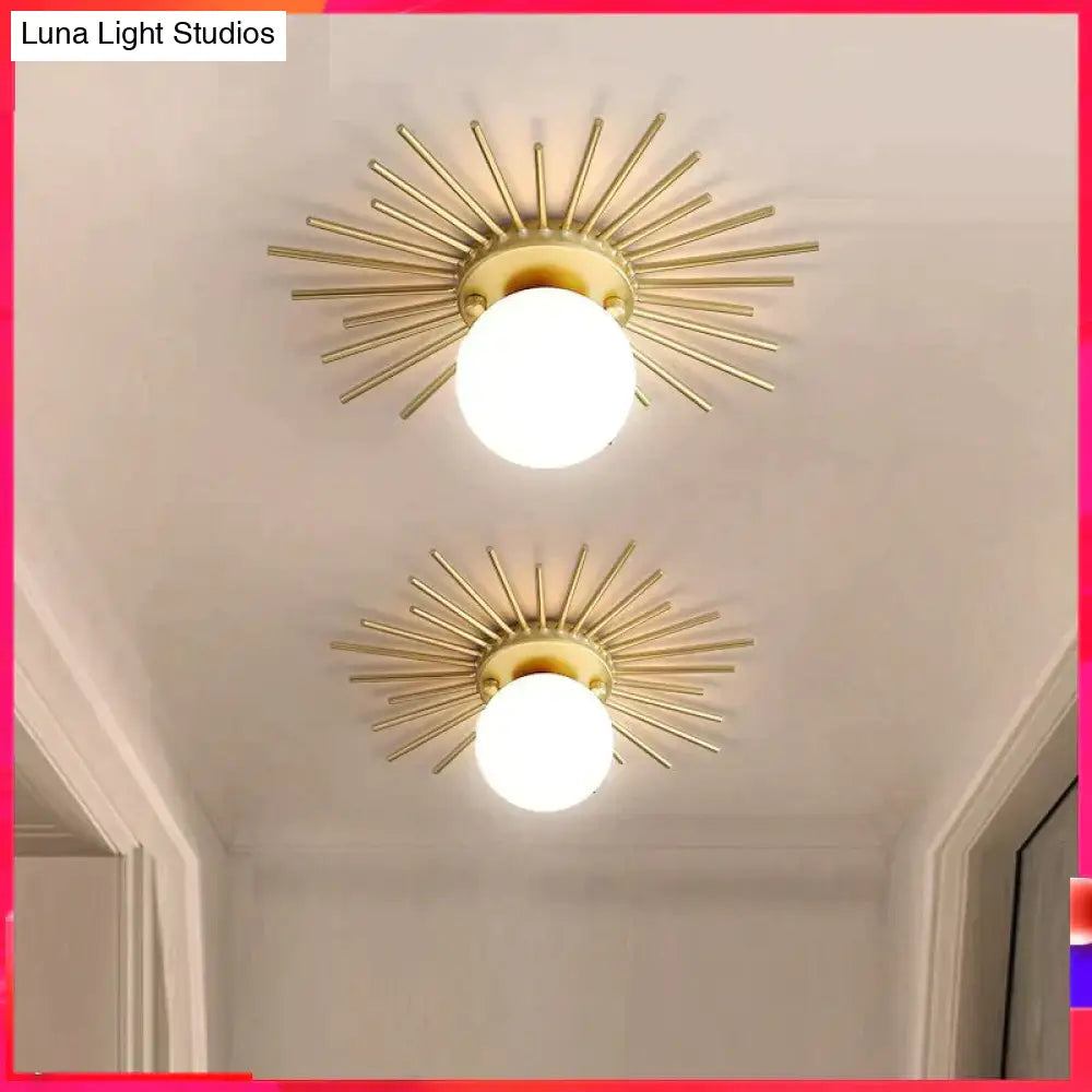 Corridor Lights Aisle Creative Nordic Minimalist Modern Balcony All Copper Crystal Ceiling Home
