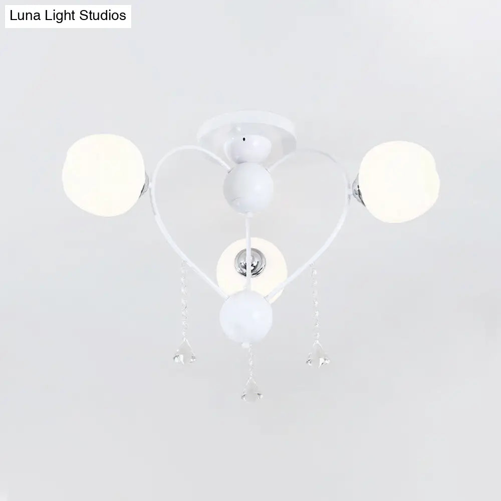 Crystal Drop Globe Ceiling Light Fixture With Rustic Metal And Multiple Heads For Living Room
