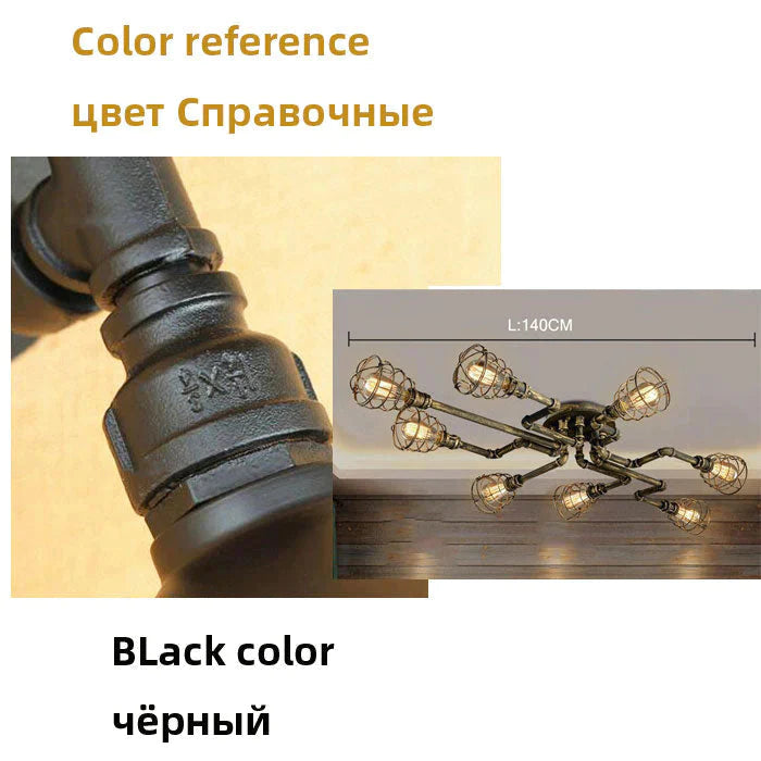 Earl – Amerikanischer Retro-Wasserpfeifen-Kronleuchter