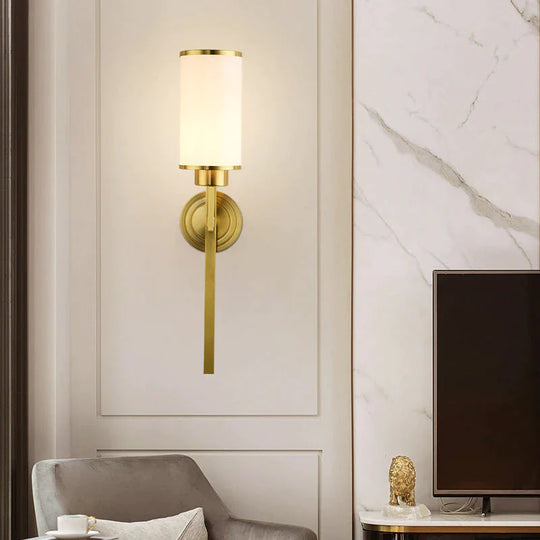 Vollkupfer-Wandleuchte, einfache klassische Schlafzimmer-LED-Kopf-TV-Hintergrundwand-Treppenhaus-Kupfer-Wandleuchte
