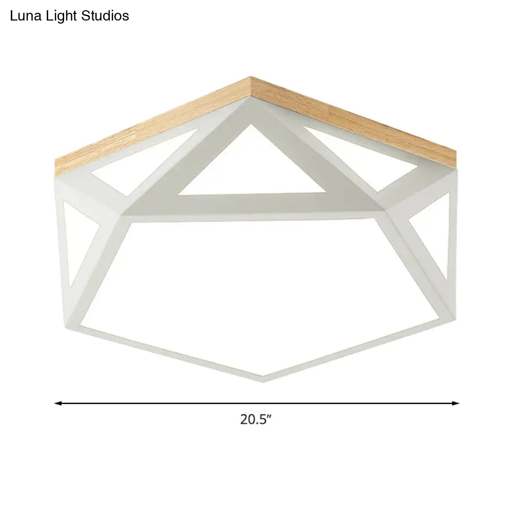 Geometric Acrylic Led Flush Light With Multiple Sizes And Color Options For Bedroom Ceiling -