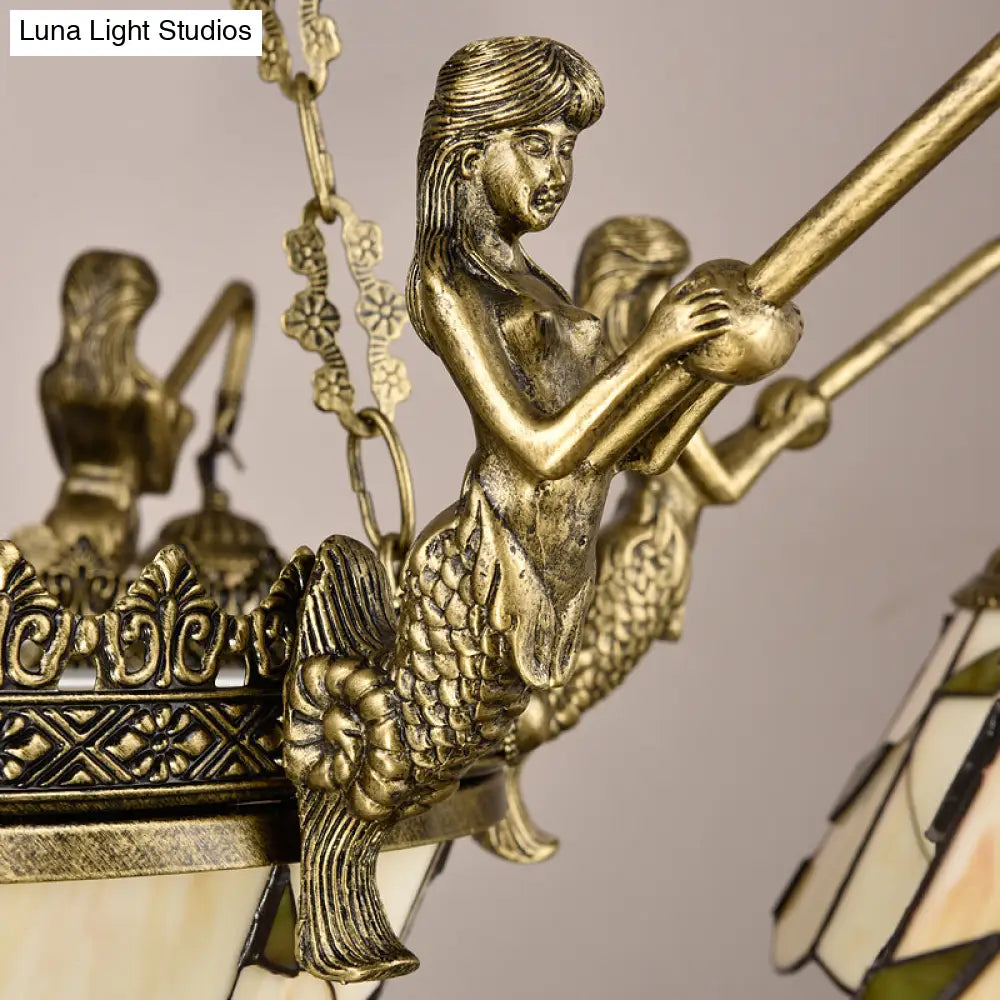 Classic Hand Cut Glass Beige Pendant Chandelier With Scalloped Edge
Note: Its Important To Include