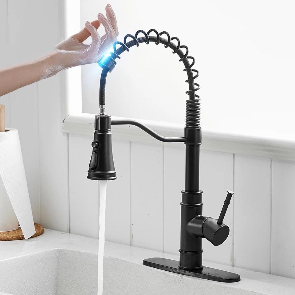Hydrobliss - Modern Smart Spring Faucet Matte Black Kitchen Faucets