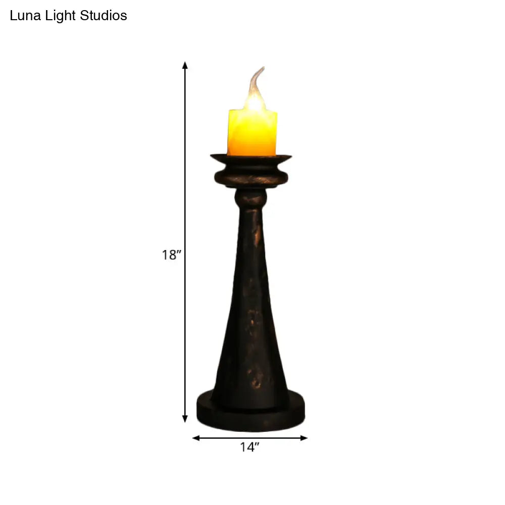 Industrial Desk Lamp With Candelabra Marble Table Accent In Brass/Bronze
